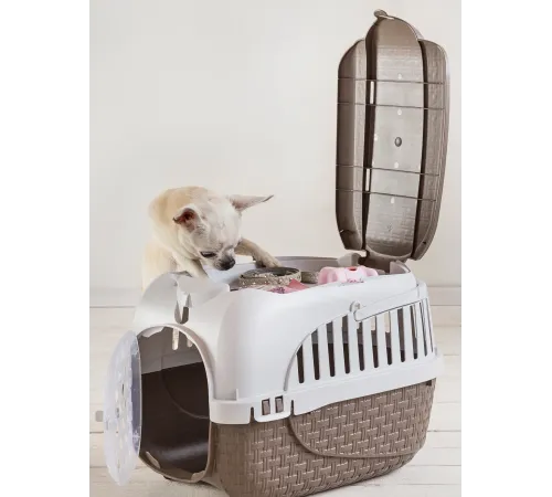 Bama pet Переноска Kennel Tour Maxi до 12 кг, коричневая