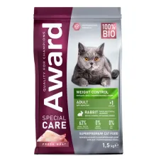 Award Special Care Adult Cat Weight Control (Кролик), 1,5 кг