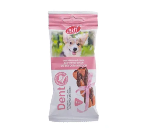 ТИТБИТ Жевательный снек DENT со вкусом лосося, 40 г