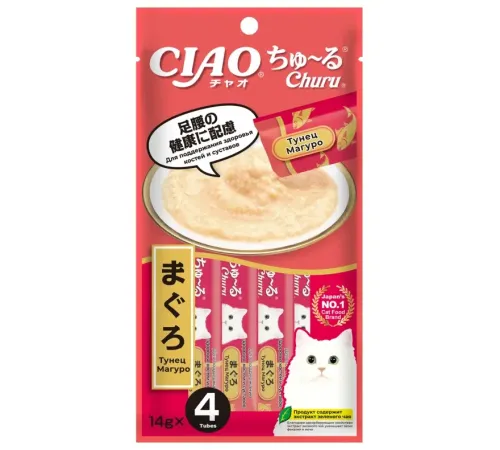INABA CIAO Churu Тунец Магуро для здоровья костей и суставов, 14 г х 4 шт (уп)