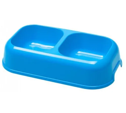 Ferplast Миска для животных Party 16 двойная, голубая, 0,7 л