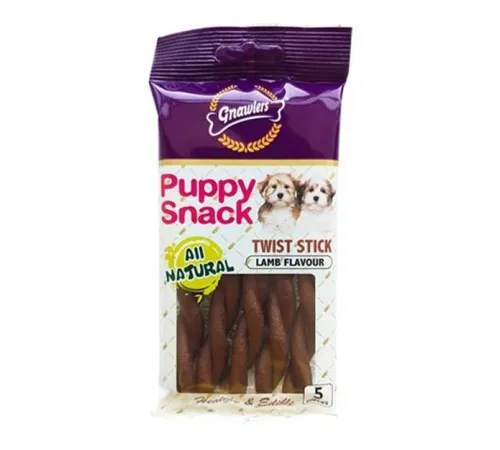 Gnawlers Puppy Twist Лакомство для собак с ягненком 80 г