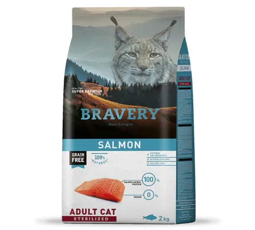 BRAVERY Adult Sterilized Cat (Лосось), 2 кг