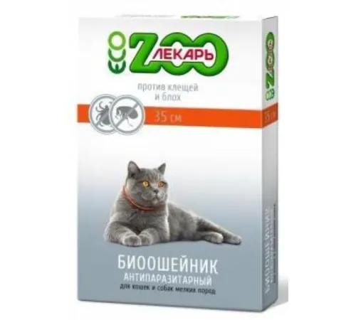 БИОошейник антипаразитный ЭКО ZOOЛЕКАРЬ, 35 см красный