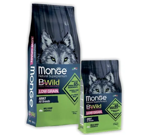 Monge Dog BWild Low Grain Adult All Breeds (Дикий кабан), 12 кг