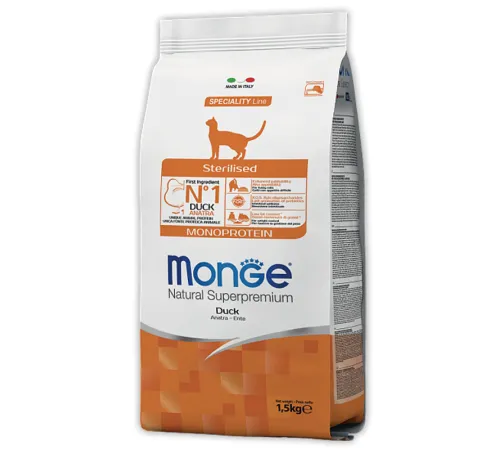 Monge Cat Monoprotein Sterilized (Утка), 1,5 кг