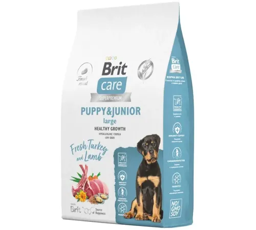 Брит Кеа Dog Puppy&Junior L Healthy Growth (Индейка, ягненок), 3 кг