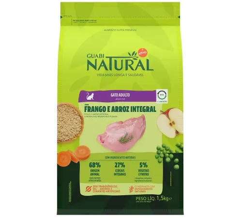 Guabi Natural Adult Cat (Цыпленок, рис), 1,5 кг