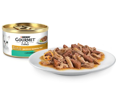 Gourmet Голд Двойное удовольствие с кроликом и печенью, 85 г