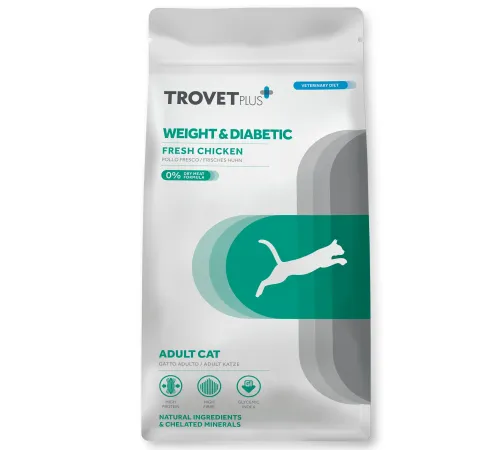 Trovet Plus Weight & Diabetes Cat (Курица), 1,2 кг
