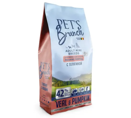 Pet's Brunch Adult Mini Breeds (Телятина и тыква), 1 кг