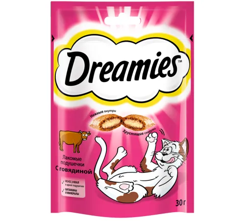 Dreamies Подушечки для кошек с говядиной 30 г