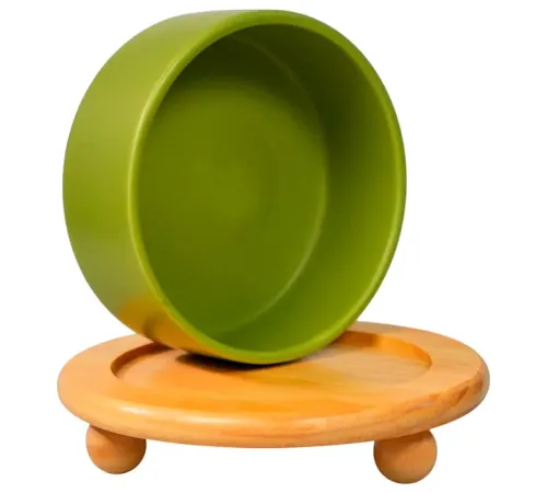 Mr.Kranch Миска на бамбуковой подставке Bamboo, зеленая, 850 мл