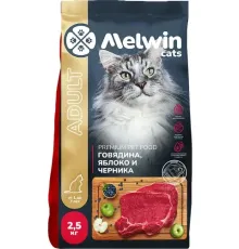Melwin Adult Cat (Говядина, яблоко, черника), 2,5 кг