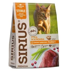 SIRIUS для стерилизованных кошек (Утка, клюква), 400 г