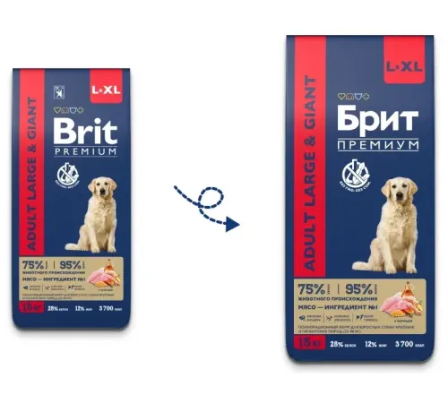 Брит Премиум Dog Adult Large and Giant (Курица), 3 кг