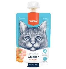 Wanpy Cat Мясной мусс из курицы и моркови, 90 г