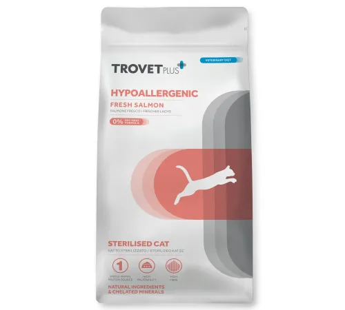 Trovet Plus Sterilised Cat Hypoallergenic (Лосось), 1,2 кг срок до 19.08.2026 г
