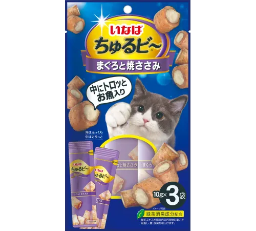 INABA Churu Bee Запеченные трубочки (Курица, тунец Магуро), 10 г х 3 шт (упаковка)
