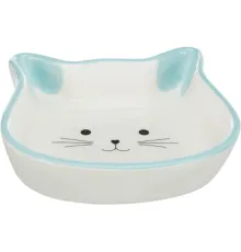 Trixie Миска керамическая мордочка кота, (желтая)