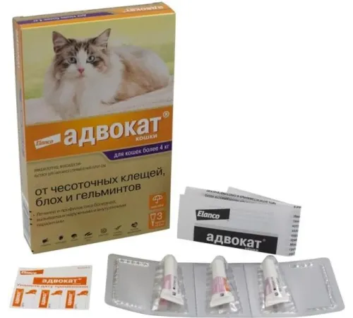 Elanco Адвокат для кошек более 4 кг, 1 пипетка