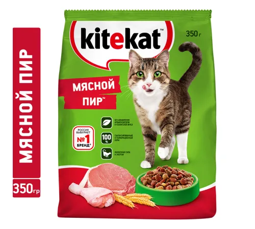 Kitekat для взрослых кошек (Мясной пир), 350 г
