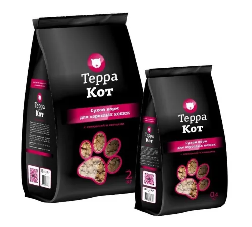 Терра Кот для взрослых кошек (Говядина/овощи), 2 кг