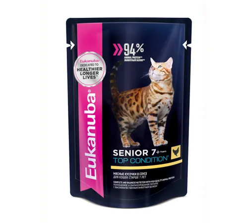 Eukanuba Senior 7+ Top Condition (Курица в соусе), 85 г х 28 шт (уп)