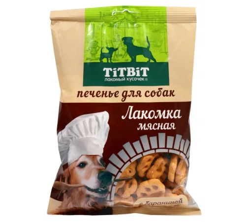 ТИТБИТ Печенье Лакомка мясная с бараниной, 200 г