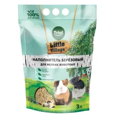 Triol Little Village Наполнитель березовый для мелких животных, 3 л (1,86 кг)