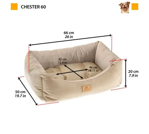 Ferplast Софа CHESTER, бежевая 80, 78 x 56 x h 22 см