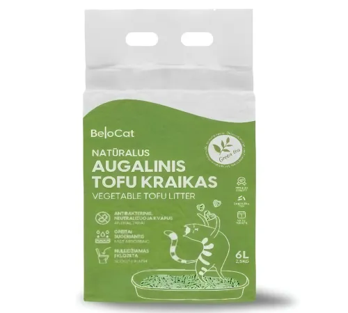 Belocat Наполнитель Tofu Green Tea, 6 л (2,5 кг)