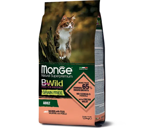 Monge Cat Bwild Grain Free Adult (Лосось) 1,5 кг
