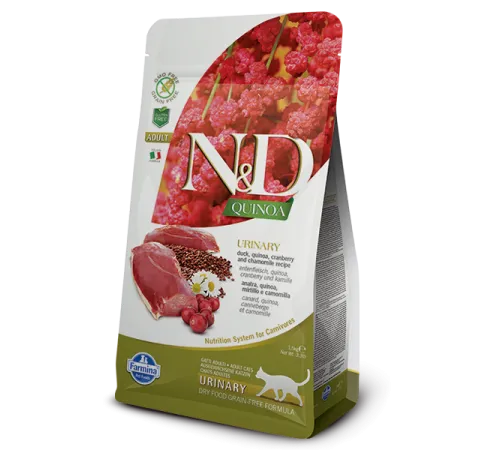 Farmina N&D GF Quinoa Urinary Cat (Утка и клюква), 300 г