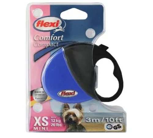 Поводок-рулетка Flexi Comfort Compact XS лента 3 м, синий