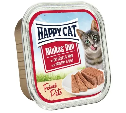 Happy Cat Minkas Duo Паштет (Птица и говядина), 100 г