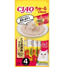 INABA CIAO Churu Куриное филе с крабом, 4 х 14 г (упаковка)