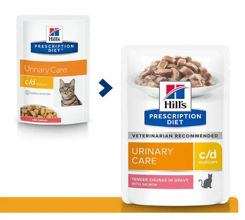 Hill's Prescription Diet c/d Multicare Urinary Care для кошек с лососем, 85 г