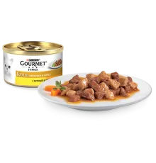 Gourmet Голд Кусочки в соусе с курицей и печенью, 85 г