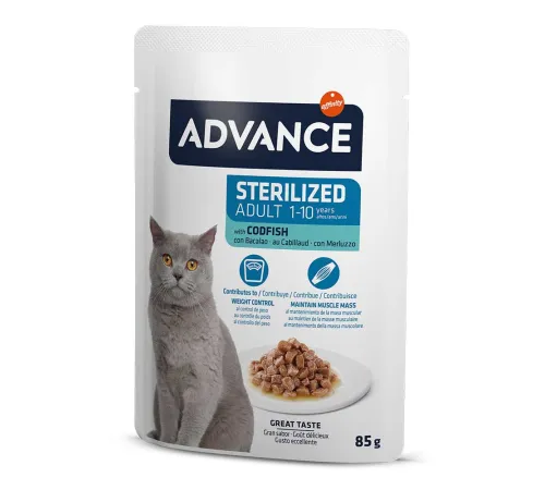 Advance Sterilized Пауч Кусочки трески в соусе, 85 г