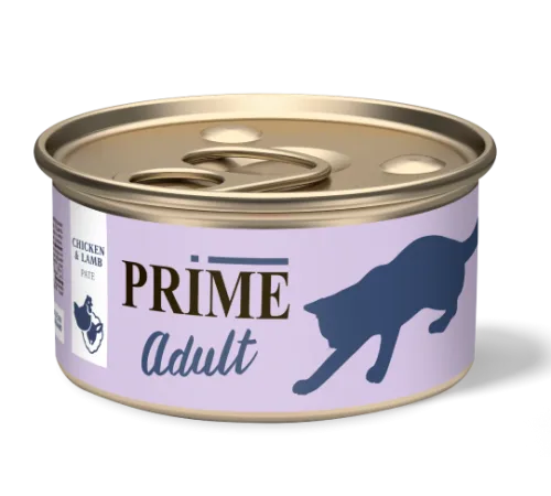 Prime Adult Консервы (Паштет из курицы и ягненка) для кошек, 75 г