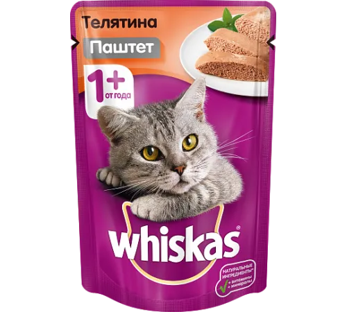 Whiskas паштет с телятиной, 85 г х 24 шт (уп)