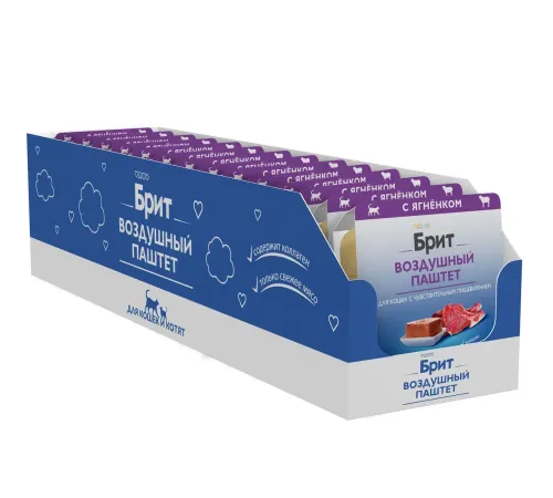 Брит Премиум Воздушный паштет для кошек с чувствительным пищеварением (Ягненок), 100 г
