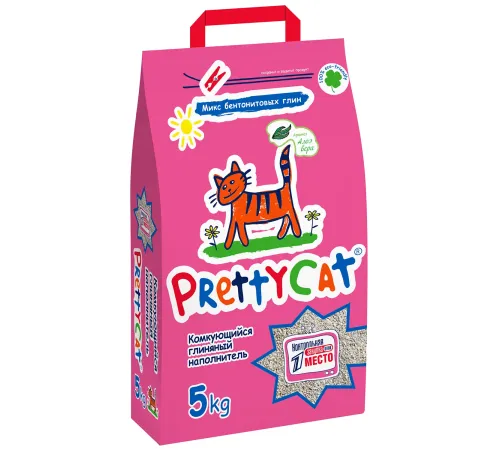 PrettyCat Наполнитель бентонитовый Euro Mix (Алоэ), 5 кг