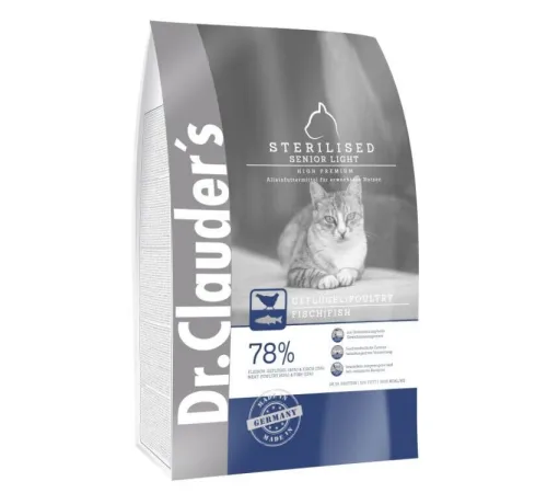 Dr. Clauder's High Premium Sterilized Senior Light Cat (Птица и рыба), 400 г