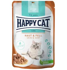 Happy Cat Care Skin & Coat Кусочки в соусе, 85 г