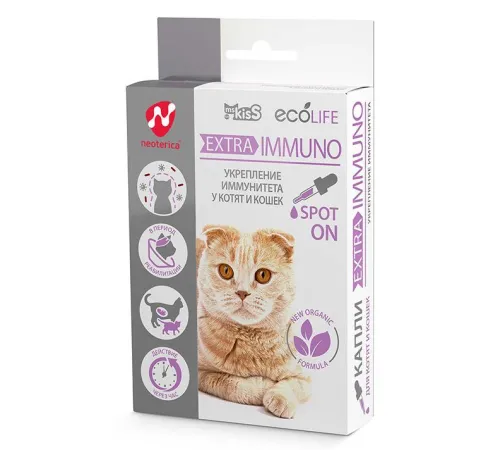 Ms.Kiss Капли Extra Immuno для кошек, 10 мл