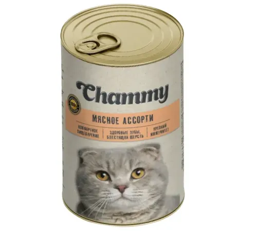 Chammy Консервы для кошек (Мясное ассорти в соусе), 415 г