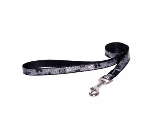 Удлиненный поводок Rogz Lapz Trendy Black Bones M 16 мм