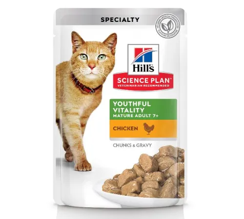 Hill's Science Plan Senior Vitality Влажный корм для пожилых кошек 7+ (курица) 85 г
